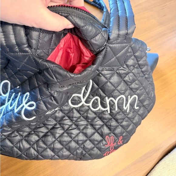 MZ Wallace X Lingua Franca LIMITED EDITION Black Give a Damn Metro Tote NEW - Picture 10 of 13